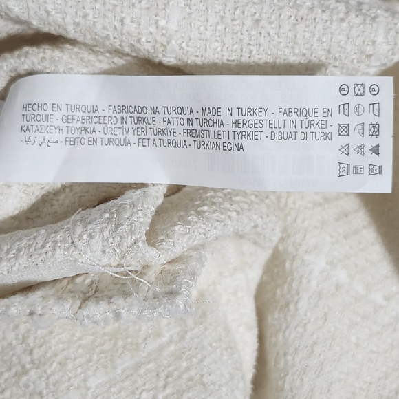 Zara Cream Textured Women's Blazer - Picture 8 of 8